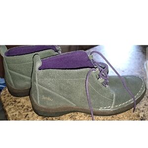 Jambu Women's Olive and Violet Lace Up Boots